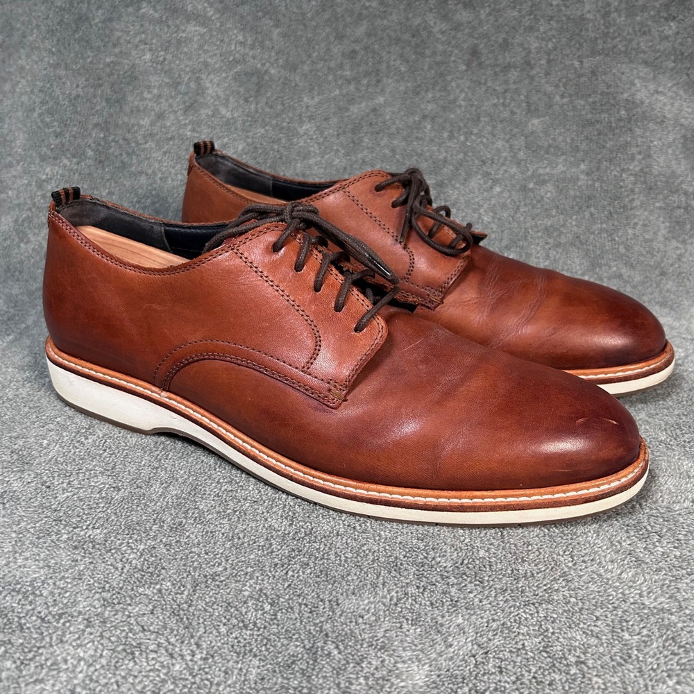 Cole Haan Derby Oxford Leather Brown Grand OS Hybrid Shoes Men's 10M